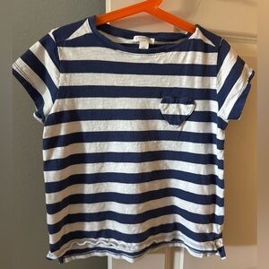 Crewcuts Blue and White Striped T-Shirt - Size 8
